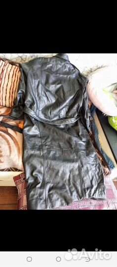 Кожаный плащ мужской