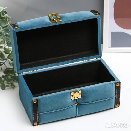 Шкатулка дерево бархат 'Морская волна' 11х13х20 см