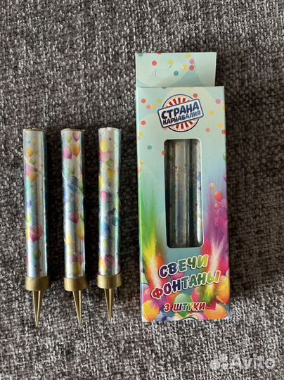 Свечи в торт фейерверк «Фонтан» 4 шт