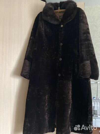 Шуба мутоновая с норкой