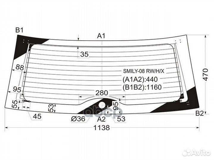 Стекло заднее с обогревом lifan smily 08- smily