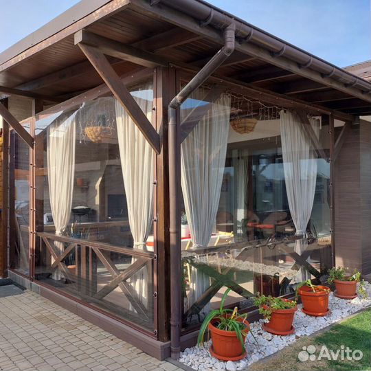 Мягкие окна для беседки под ключ