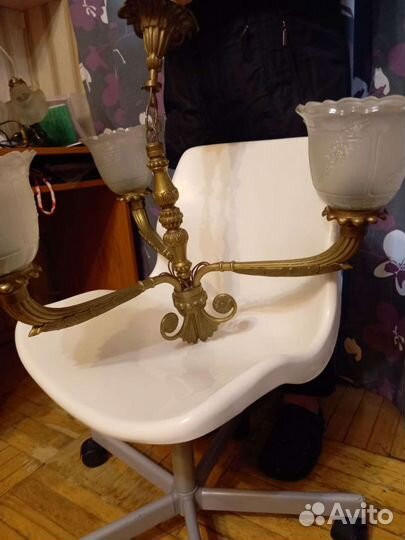 Люстра бронза СССР, ампир, 50-е