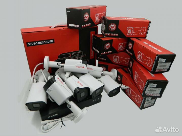 IP PoE Комплект видеонаблюдения на 8 ip камеры 5mp