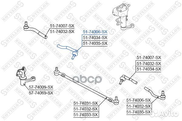 51-74006-SX наконечник рулевой внутренний Niss