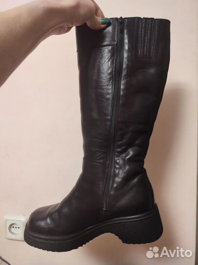 Сапоги Зима на широкую ногу Кожа р.39