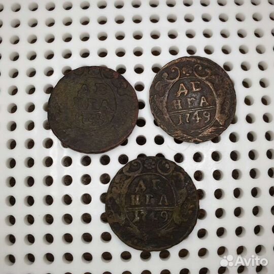 Монета денга 1749