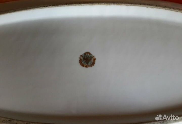 Огромное фарфор. блюдо 19 века.Братья Корниловы