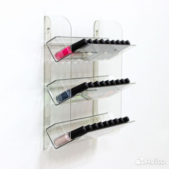 Полка для гель лаков на стену наклонная 308х280х97