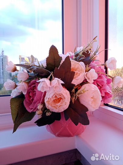 Цветочная композиция букет декор для дома и офиса