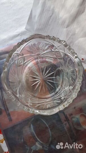 Ваза хрустальная салаьница СССР