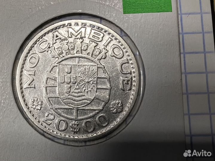 Мозамбик Португальский 20 эскудо 1955 Серебро