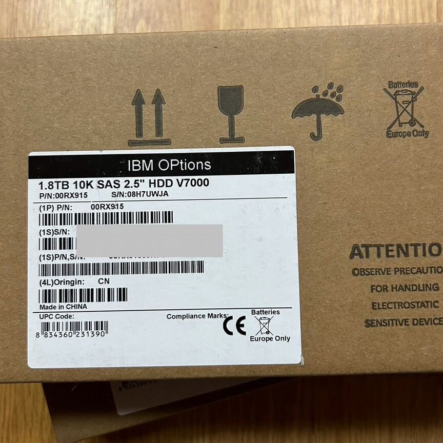 [V7000] Жесткий Диск Ibm 1.8tb Sas 10k 2.5 00rx915 V7000