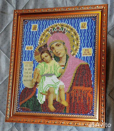 Икона, вышитая бисером
