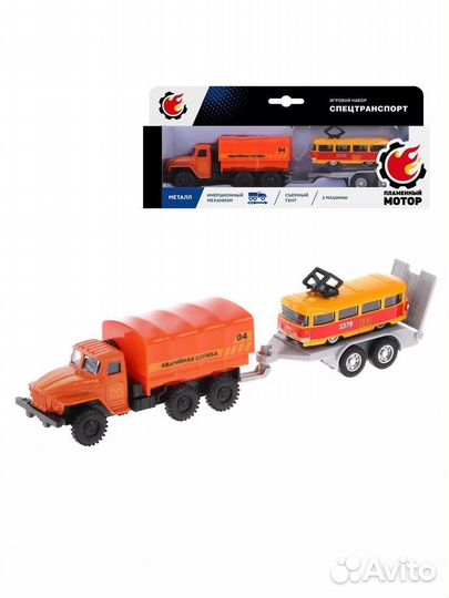 Набор машин Грузовик с прицепом Дорожная служба ме
