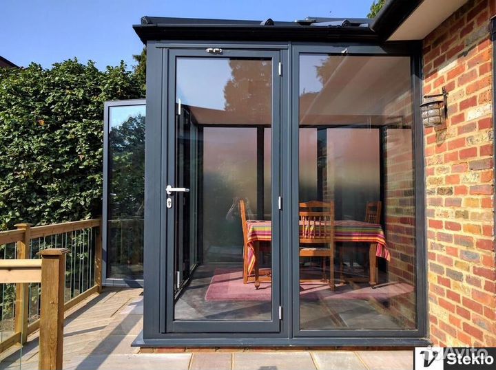 Дверь алюминиевая теплая холодная