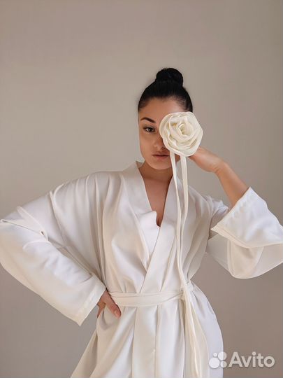 Халат шелковый женский