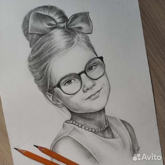 Портрет по фото (карандаш, акварель)