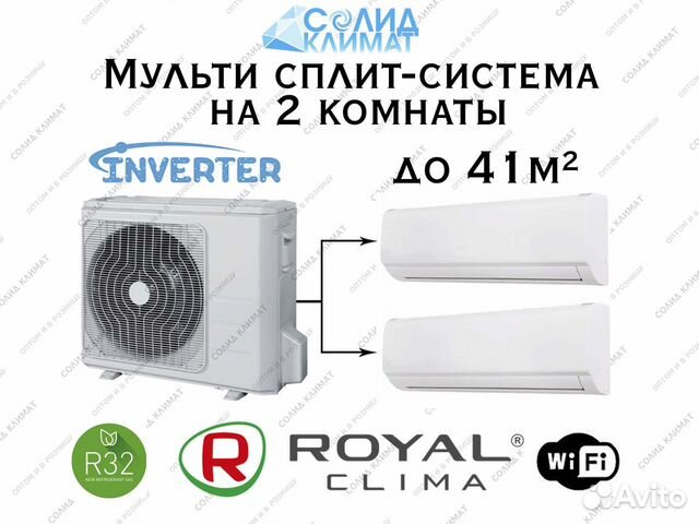 Мульти сплит система на 2 комнаты. Комплект купить в Санкт-Петербурге ...