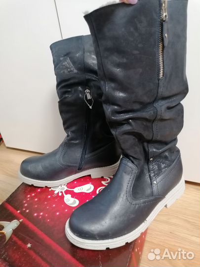 Натуральные зимние сапоги для девочки новые