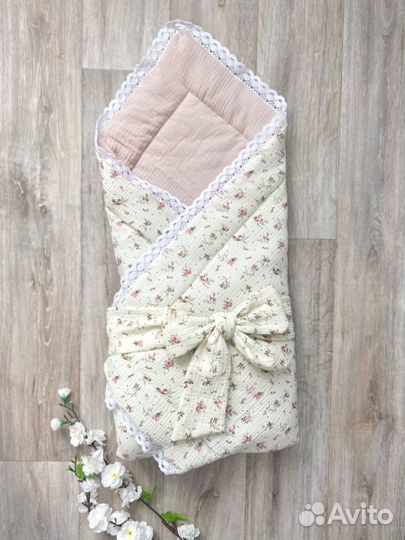 Конверт-одеяло на выписку из муслина