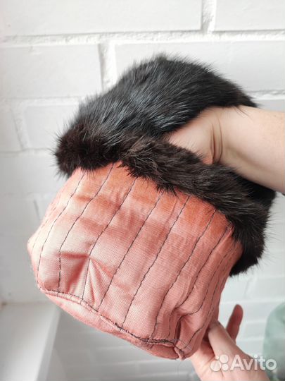 Норковая шапка ушанка мужская