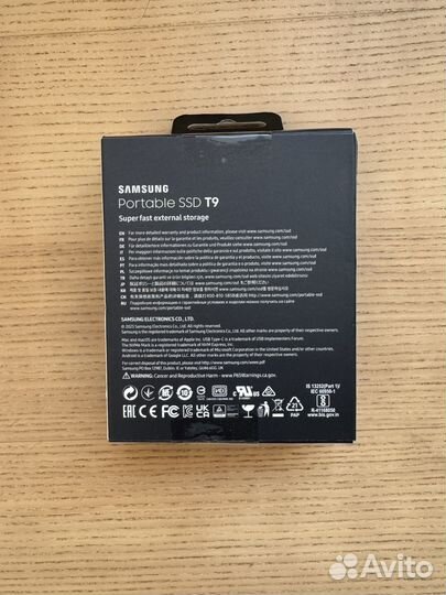 Samsung portable SSD T9 2TB новый накопитель