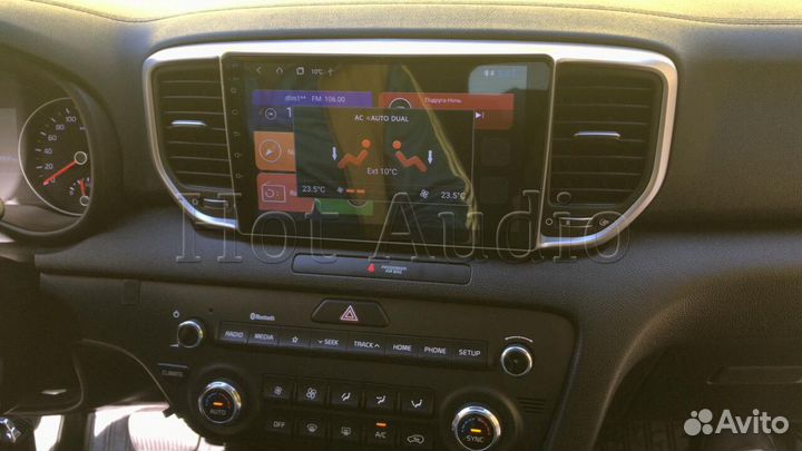 Магнитола для Kia Sportage рестайл c установкой