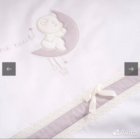 Комплект постельного белья новорожденных+бортики