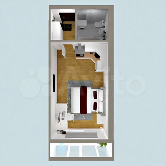 Квартира-студия, 25,7 м², 2/3 эт.