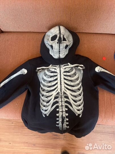 Толстовка мужская с капюшоном скелет