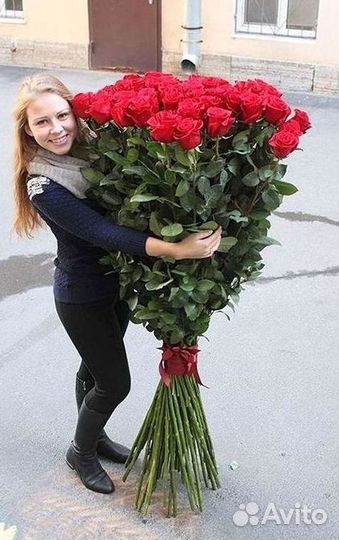 Высокие метровые розы Букеты Доставка