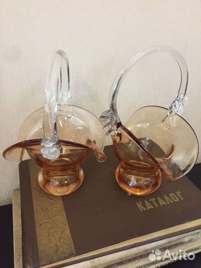 Ваза Корзинка Цветное стекло