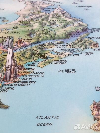 Карты мира на английском ламинированная