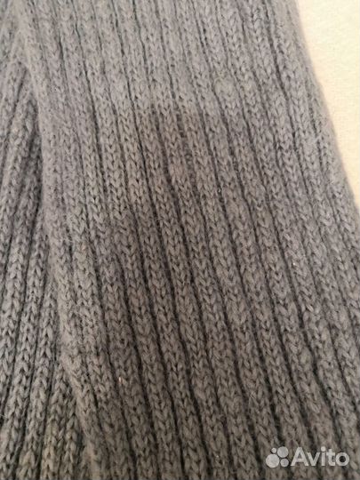 Шарф шерстяной из ровницы, ручной вязки