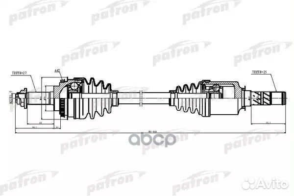 Полуось лев/прав subaru: forester 03-08, imprez