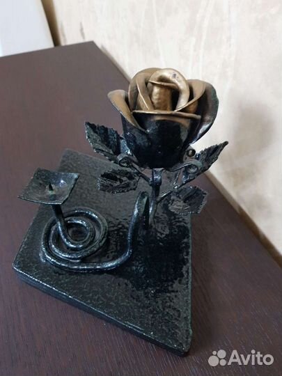 Подсвечник - роза кованая