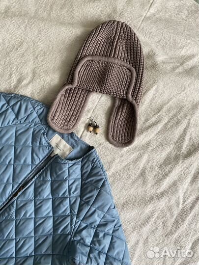 Шапка ушанка вязаная