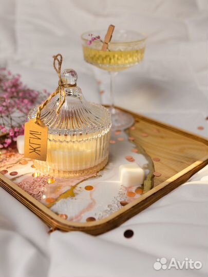 Свечи из соевого воска с деревянным фитилем