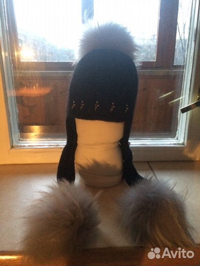 Шапка зимняя с натуральным мехом