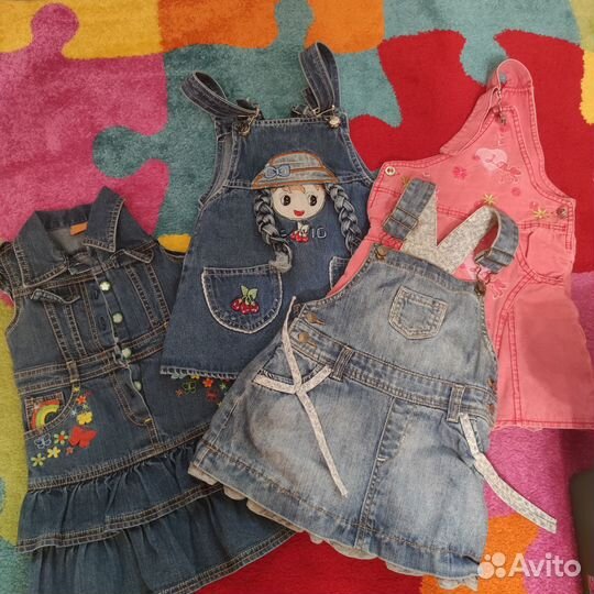 Джинсовые комбинезоны 86 92