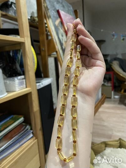 Бусы янтарные