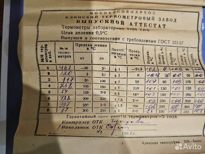 Термометр ртутный лабораторный