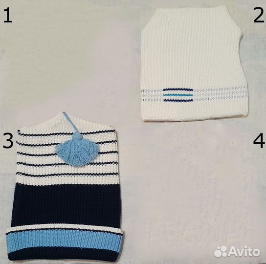 Шапочки и шарфы шерстяные разные