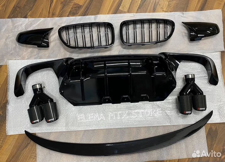 BMW F10 сет (накладки зеркал, решетка радиатора, н