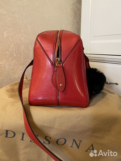 Сумка натуральная кожа красная