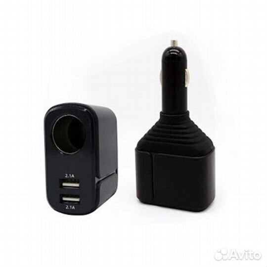 Разветвитель прикуривателя (1 выход + 2 USB) Oless