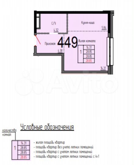 Квартира-студия, 29 м², 11/19 эт.