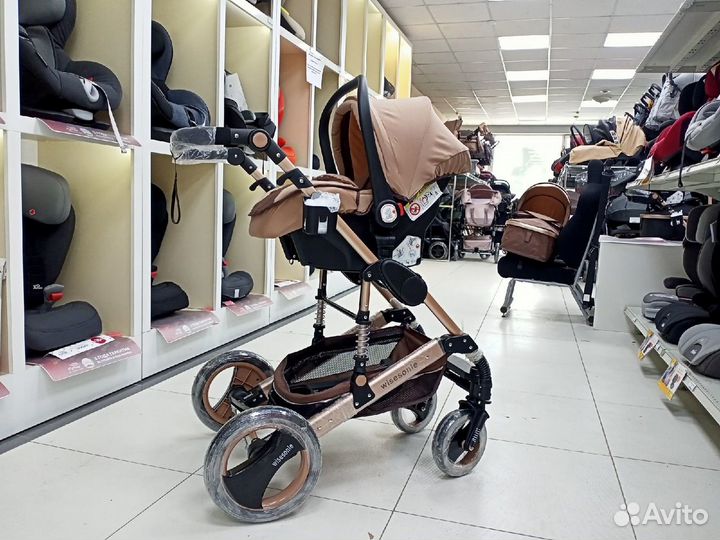 Коляска трансформер Luxmom Wisesonle 3в1 Коричневы