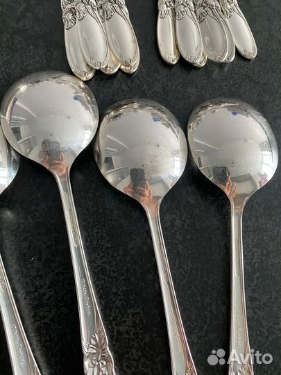 Набор винтажных посеребренных приборов, США